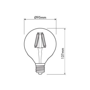 VITO 1513540 ЛЕД Филаментна Лампа LEDISONE-RETRO GLOBE G95 8W 880Lm E27 2500K