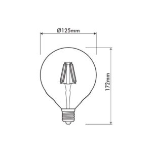 VITO 1513550 ЛЕД Филаментна Лампа LEDISONE-RETRO GLOBE G125 8W 880Lm E27 2500K