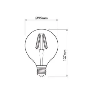 VITO 1513900 ЛЕД Филаментна Лампа LEDISONE-RETRO GLOBE G95 E27 8W 880Lm Димируема 2500K