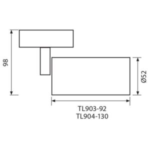 Спот за релсов монтаж TL903 LUX 92mm черен GU10 IP20 230V VIV004394