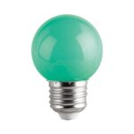 LED лампа COLORS LED G45 1W E27 зелено