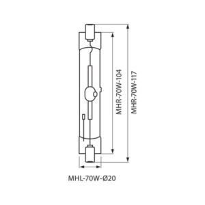 Метал халогенна лампа MHL 70W 4200K R7s 230V VIV003040