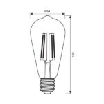 Vivalux VIV003695 ЛЕД филамент лампа DEY VINTAGE LED DV64 2700K 6W E27 2700К 220V