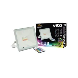 VITO 3022430 ЛЕД Прожектор с дистанционно INDUS 20W 1000Lm RGB+W Димируем IP65 Бяло