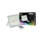 VITO 3022440 ЛЕД Прожектор с дистанционно INDUS 50W 2500Lm RGB+W Димируем IP65 Бяло