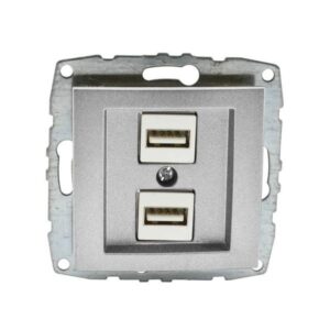 Vito MN-500-002105-178 MONO DESPINA Механизъм двойно USB зарядно Сребро