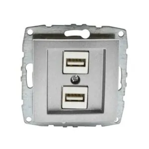 Vito MN-500-002105-178 MONO DESPINA Механизъм двойно USB зарядно Сребро