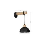Milagro MLP7224 Стенна лампа ERIK Black/Wood 1XE27