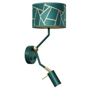 Milagro MLP7573 ZIGGY GREEN Gold/Бутилка зелена стенна лампа 1xE27+1x mini GU10