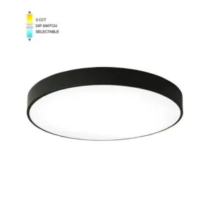Vito 2026110 LED CEILING ROUND LIGHTING FIXTURE FINESSE R1-35 φ400*H50 35W 3xCCT-DIP SWITCH BLACK