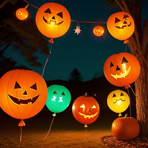 Светлинни балони с Хелоуин декорации