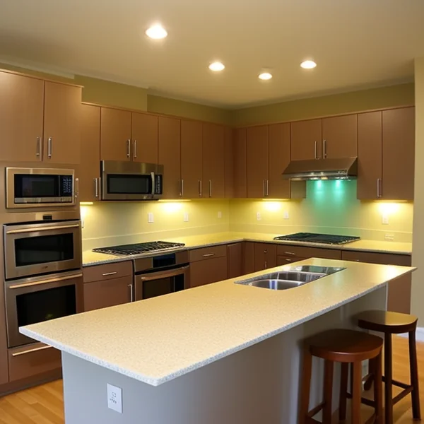 LED осветление за кухненска излагателна зона и релаксация