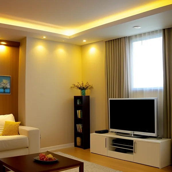 Топли или студени тонове на LED осветлението в дневната стая