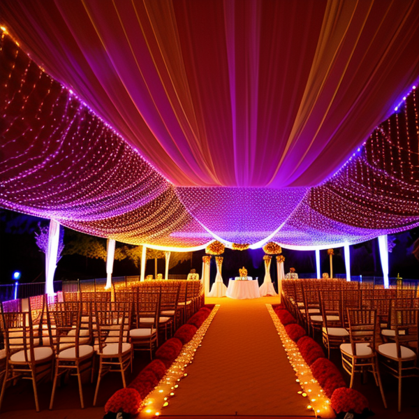 Персонализирано осветление според сватбената тема