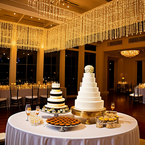 Осветление за сватбени торти и десертни станции
