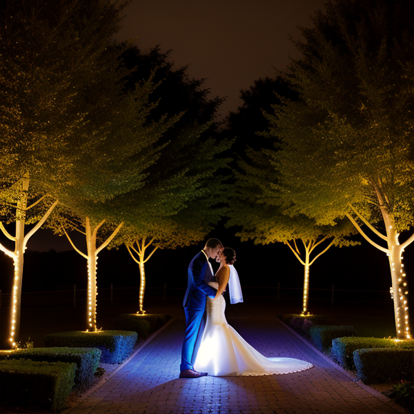 Светлинни инсталации за сватбена фотография