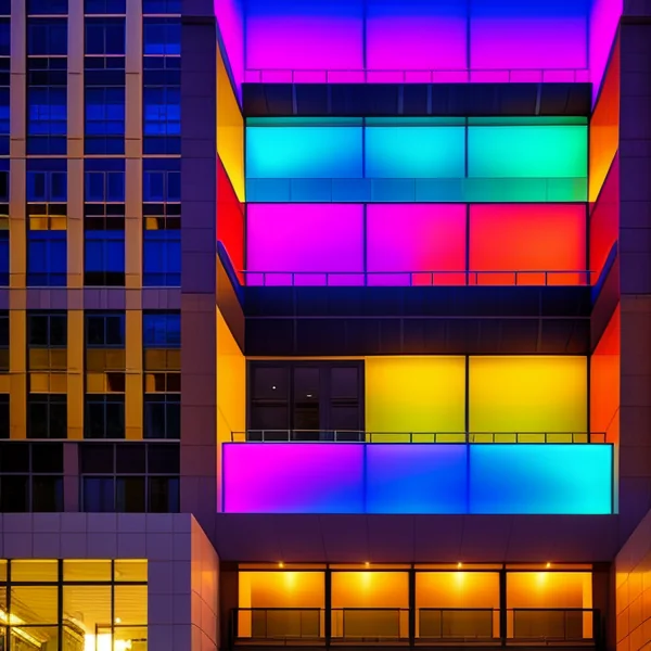 Динамично и цветно осветление на фасади