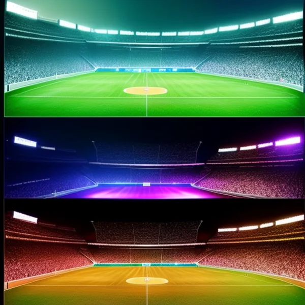Осветление с променящи се цветове за спортни събития
