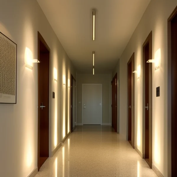 Разнообразие от светлинни ефекти за съвременен коридор