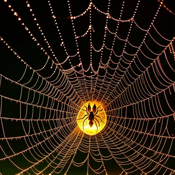 Създаване на светлинни изображения на паяци и техните мрежи
