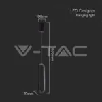 V-TAC VT-10076 13W LED Висяща Лампа 40CM 3000K Черно Тяло