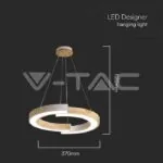 V-TAC VT-10090 LED Осветител 32W Висящ (43*100) 3000К Бяло Тяло С Дърво