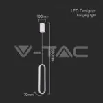 V-TAC VT-10091 13W LED Висяща Лампа 40CM 4000K Бяло Тяло