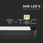V-TAC VT-10243 10W LED Магнитен Линеен Осветител 3000K Черно Тяло