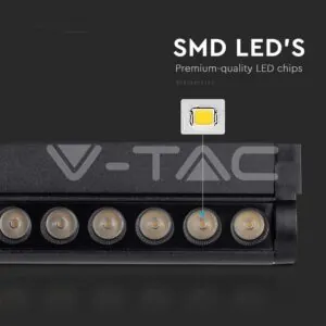 V-TAC VT-10260 12W LED Магнитен Линеен Спот Регулируем 4000K Черно Тяло