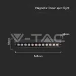 V-TAC VT-10262 12W LED Магнитен Линеен Спот Регулируем 6400K Черно Тяло