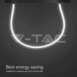 V-TAC VT-10279 24W LED Магнитен Релсов Усветител Гъвкав 2M CCT: 3000K Димиращ Черно Тяло