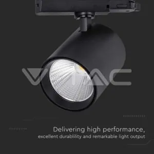 V-TAC VT-10281 30W LED COB Релсов Прожектор 4000K Черно Тяло