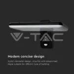 V-TAC VT-10315 15W LED Соларна Стенна Лампа LiFePO4 Батерия 3.2V 6000mA CCT: 6000K+4000K Черна