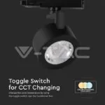 V-TAC VT-10371 30W LED Прожектор Релсов Монтаж Черно Тяло 3в1