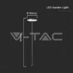 V-TAC VT-23021 12W LED Градинско Колче D150xH800 3000K Антрацит IP65