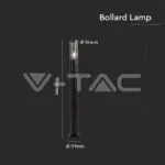 V-TAC VT-10472 Градинска Наземна Лампа E27 Черно Тяло IP44
