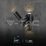 V-TAC VT-10473 2x2.6W Стенен Спот Черен 3000К IP44