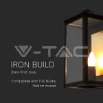 V-TAC VT-10561 E14 Outdoor Lamp Holder (W200*D168*H350мм) Черно Тяло IP65