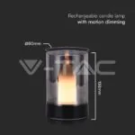 V-TAC VT-10567 3W Декоративна Лампа Свещ Шампанско + Амбър 3000К