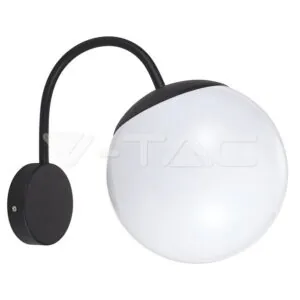 V-TAC VT-11823 Стенна Лампа Топка 1*27 Черен Опал Нагоре