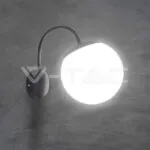 V-TAC VT-11823 Стенна Лампа Топка 1*27 Черен Опал Нагоре