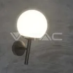 V-TAC VT-11824 Стенна Лампа Топка 1*27 Черен Опал Надолу