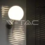 V-TAC VT-11824 Стенна Лампа Топка 1*27 Черен Опал Надолу