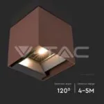 V-TAC VT-11889 9W COB LED Соларна Стенна Батерия 1x2600mAh 16ч. 4000K Corten Тяло IP65