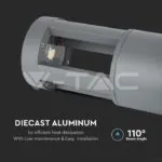 V-TAC VT-128320 10W LED Наземна Лампа Сиво Тяло 25см 4000К