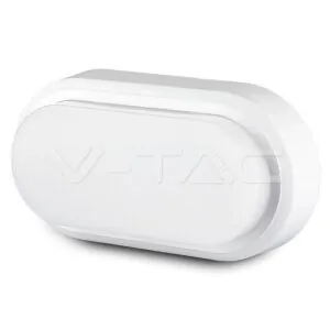 V-TAC VT-1311 8W Плафониера Правоъгълен Овал Бяло Тяло Топло Бяла Светлина IP54