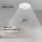 V-TAC VT-13939 25W LED Плафон SAMSUNG Чип Frameless Кръг 4000K IP44 100lm/W