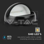 V-TAC VT-1405 3W LED   за Стъпала Черно Тяло Кръг Неутрално Бяла Светлина