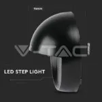 V-TAC VT-1404 3W LED   за Стъпала Черно Тяло Кръг Топло Бяла Светлина