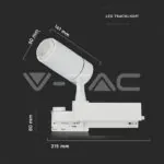 V-TAC VT-1456 15W Релсов Прожектор Бяло Тяло Blue Tooth 3 в 1